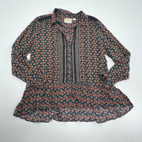 Anthropologie Maeve Boho Blouse & High Rise Tapered Pants Set Women's Size 6