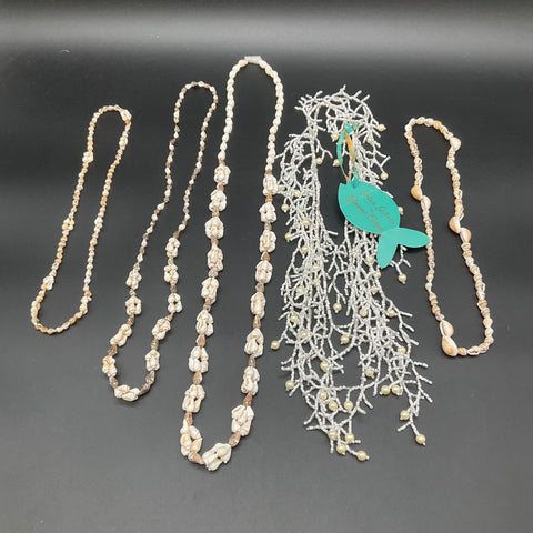 Antica Sartoria Giacomo Cinque Shell & Beaded Coastal Necklace Jewelry Lot of 5