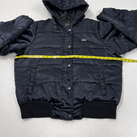 Vintage Y2K Sean John Women's Black Hooded Puffer Jacket Full Zip Sz 1X
