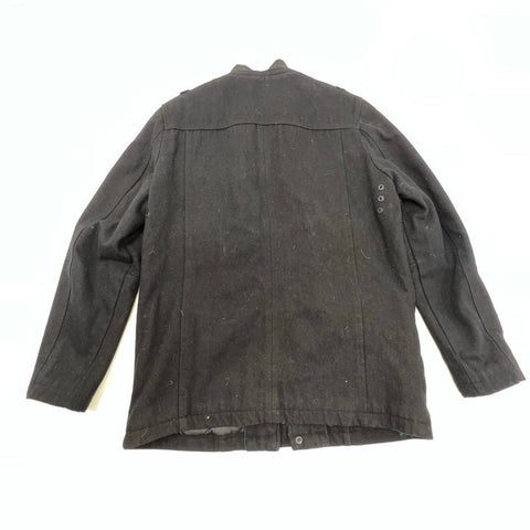 Guess Men's Black Military Field Jacket Wool Blend Coat Quilted Lining Size L