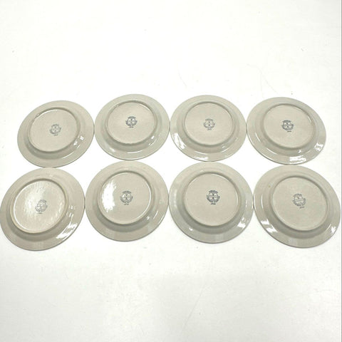 Kingsbury Stoneware Brown Band Plates and Bowls 15 Piece Set Japan Vintage