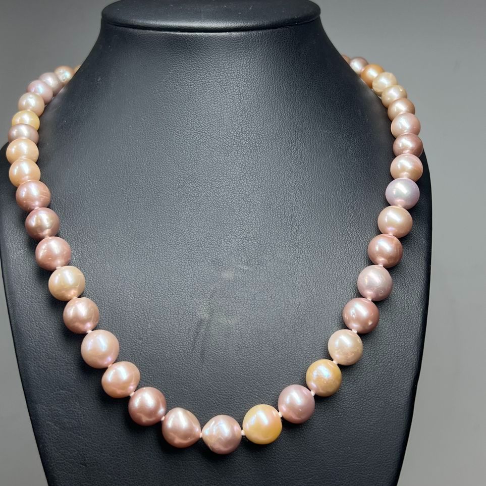 D'Joy Pink Pearl Sterling Silver Dragon Head Clasp Necklace 71.05g