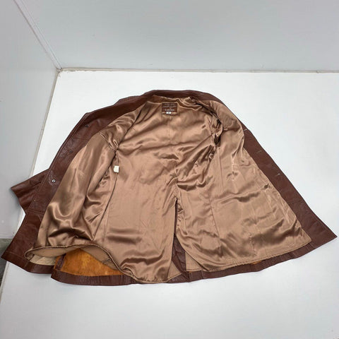 Vintage 70s Gittels Angel Skin Cabretta Leather Car Coat Jacket Sz 42