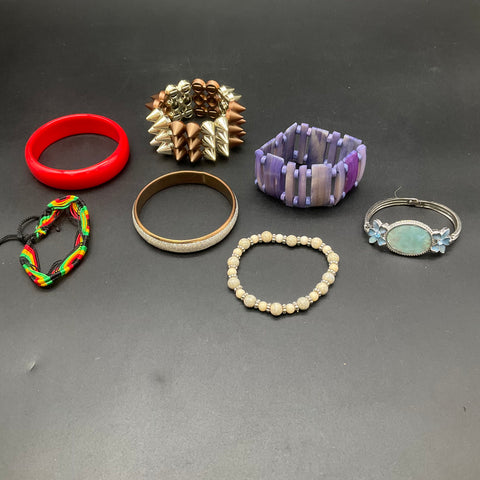 Vintage and Modern Costume Bracelet Jewelry Lot 40pc Bangles Cuffs Beaded