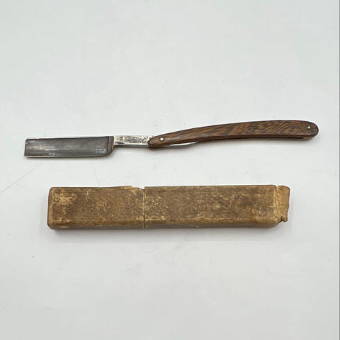 Vintage Wester Bros De-Fi 34 Straight Razor Solingen Germany Anchor Case