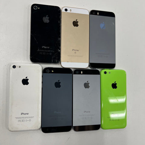 Apple iPhone 4S 5 5c 5s SE Lot of 7 Smartphones Passcode Locked For Parts