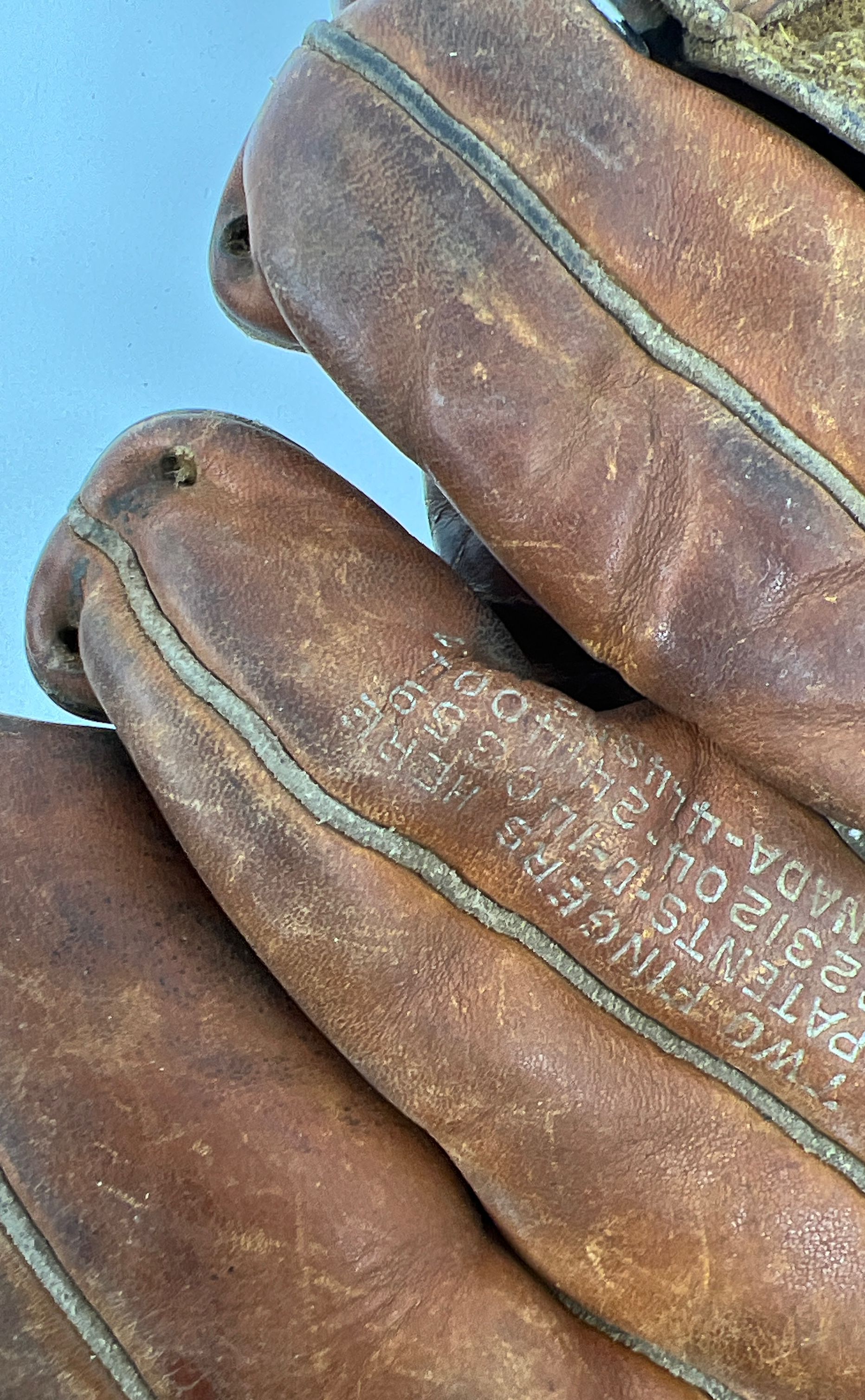 Collectible Vintage JC Higgins 1621 Leather Baseball Catcher Glove Mitt w/Button