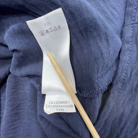 DKNY Women's Halter Neck Maxi Dress Ivory Navy Colorblock Tiered NWT Sz 12