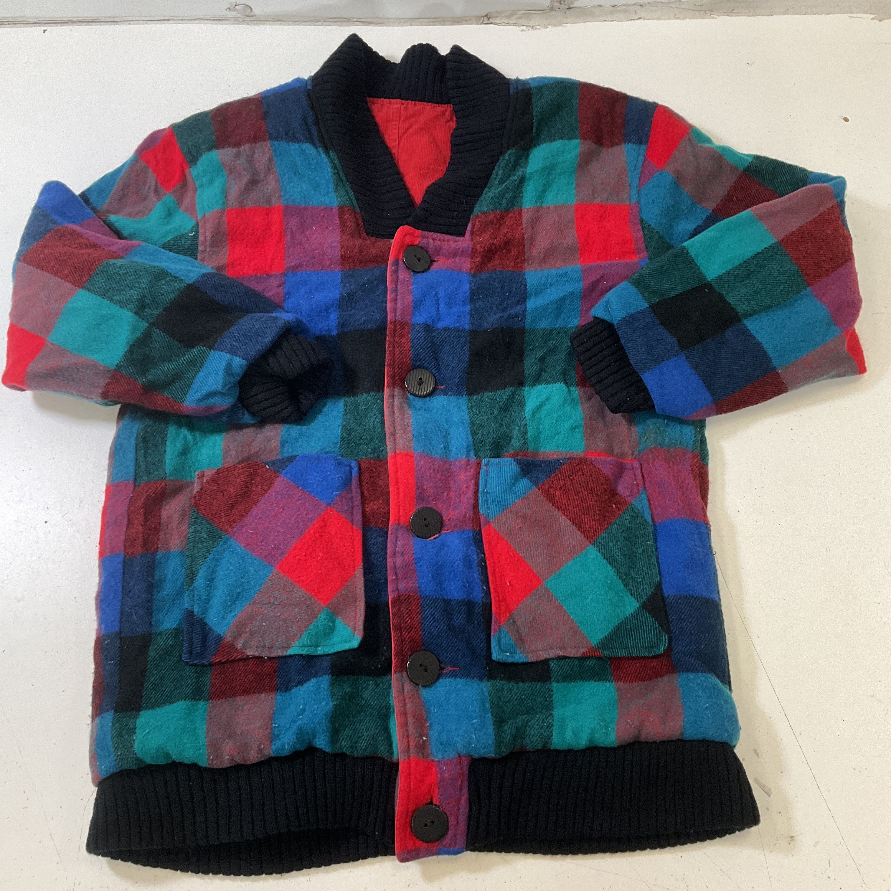 Andy Johns Women's Vintage Reversible Plaid Flannel/Red Corduroy Jacket Size S