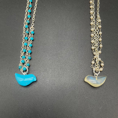 Alise Sheehan Demdaco Wishnest Bird Necklace Lot 2 Faux Pearl Turquoise NWT