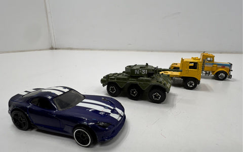 Hot Wheels Diecast Car Lot Mixed Brands 45 Vehicles Vintage Modern With Case