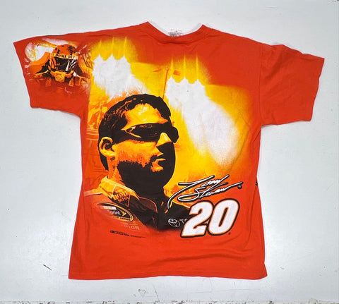 Vintage Tony Stewart NASCAR Home Depot #20 All Over Print T-Shirt Sz L