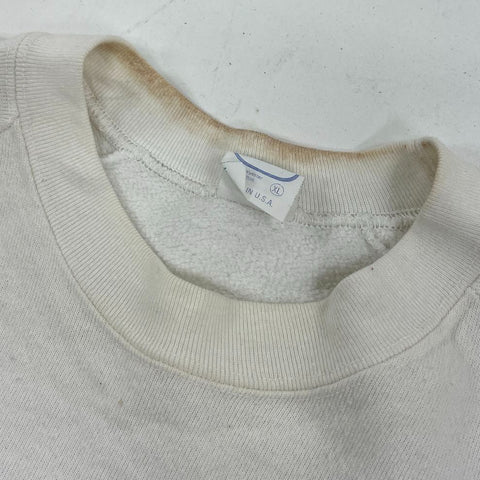 Vintage 80s Quaker State White Race Car Graphic Sweatshirt Anvil USA Men's XL