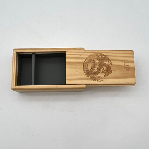 Ark Premium Wooden Dice Tray Vault Dragon Laser Etched Sliding Lid