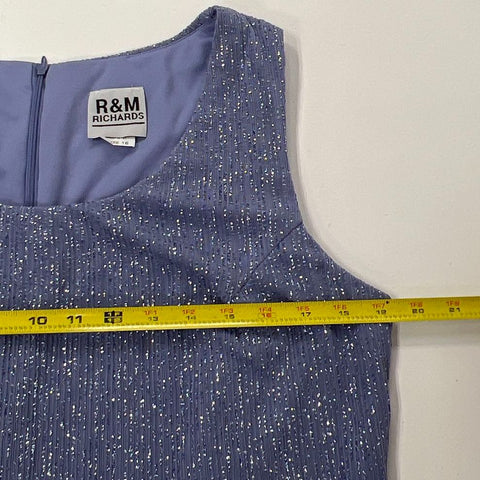 Vintage R&M Richards Periwinkle Sparkle 2-Piece Dress & Jacket Set Sz 16