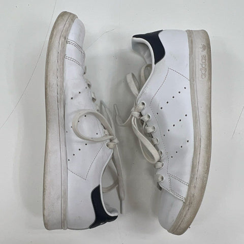 Adidas Stan Smith S81020 White Navy Leather Low Top Sneakers Size 8.5