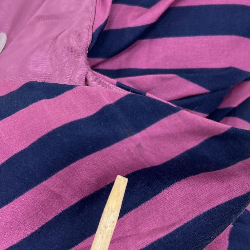 Women's Corey Lynn Calter Pink Blue Striped Fitted Sleeveless Short Dress Size 4