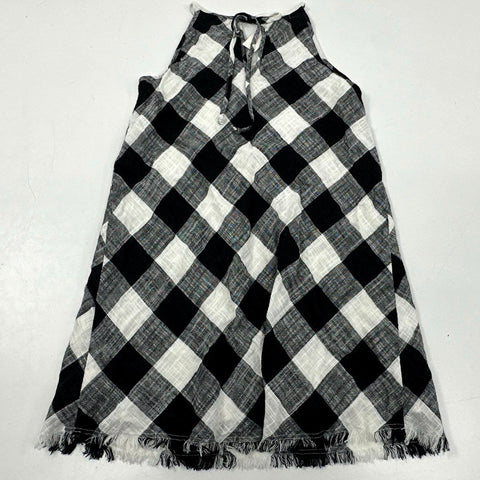 Cloth & Stone Women's Buffalo Check Sleeveless Mini Dress Black White Sz S NWT