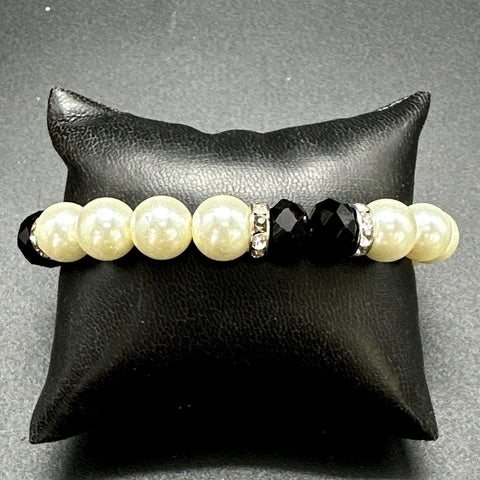 Faux Pearl Jewelry Lot 3pc Multi-Strand Lariat Triple Strand Necklace Bracelet