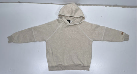 Ugg Women's Relaxed Whipstitch Fleece Hoodie Heather Oatmeal Cotton Blend Sz S