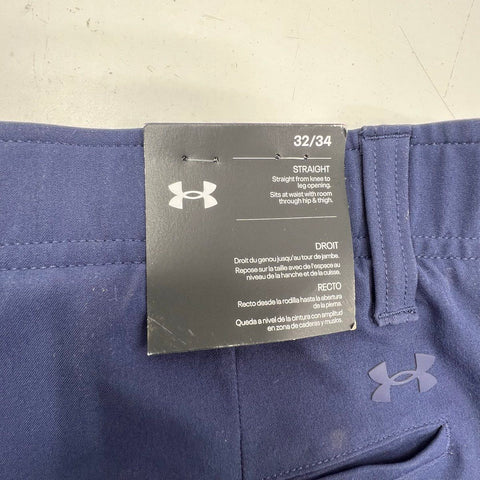 Under Armour Men's UA Drive Academy Navy Straight Leg Golf Pants Size 32x34 NWT