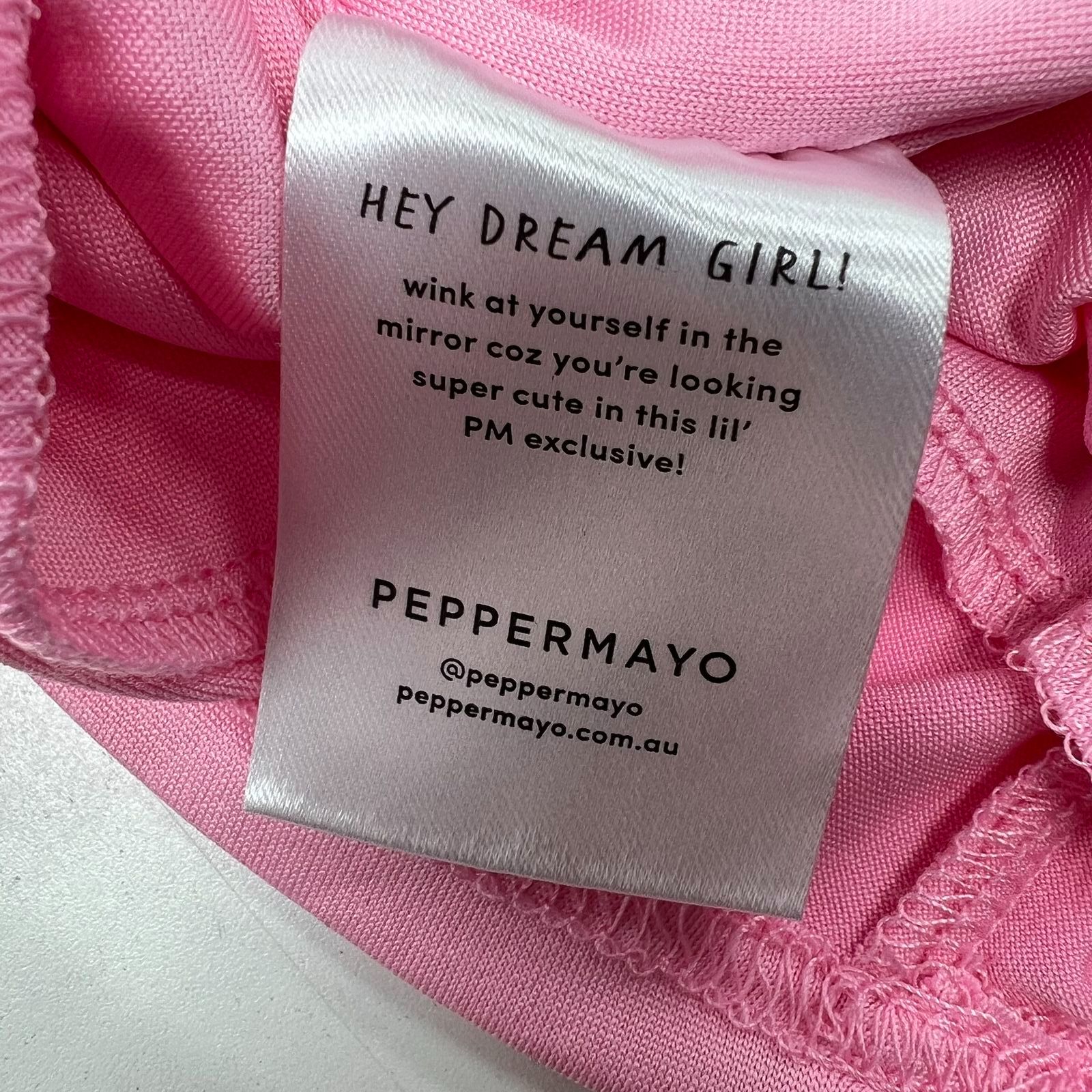 NWT Peppermayo Pink Cecilia Rose Applique Long Sleeve Mini Dress Women's US 4