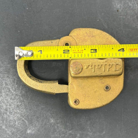 Vintage Adlake Brass Padlock US OF O PAT 2040482 Heavy Duty No Key