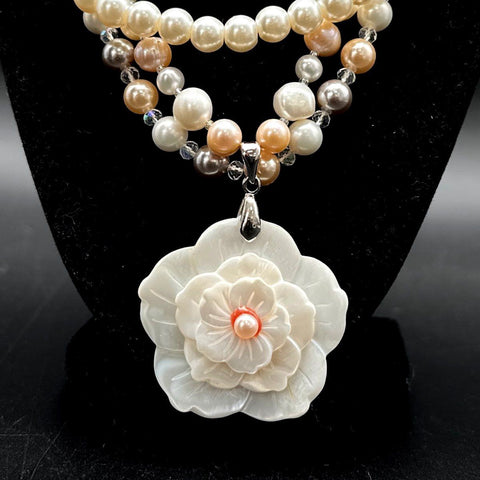 Vintage Faux Pearl Costume Jewelry Lot 4 Pieces Multi Strand Necklaces