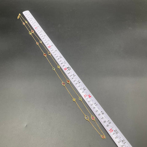 Kate Spade New York Gold Tone Multi-Color Stone Station Long Necklace 38"