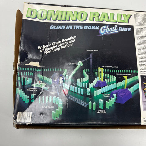 Vintage 80s Domino Rally Ghost Ride Glow In The Dark Toy Set Parts Lot