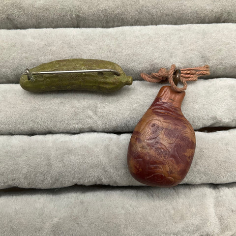 Vintage Heinz Pickle Pin and Swifts Premium Ham Charm Advertising Lot 2 Pieces
