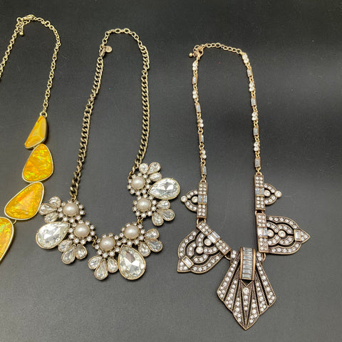 Loft & Modern Statement Necklaces Beaded Rhinestone Pendant Jewelry Lot of 7
