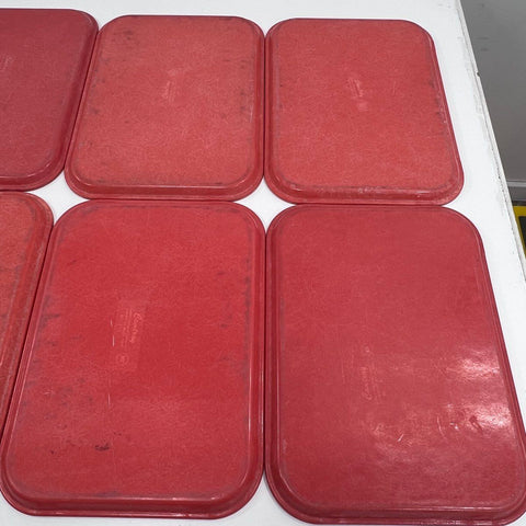 Cambro Camtray Fiberglass Cafeteria Serving Trays 13pc Lot Red Brown 14x18