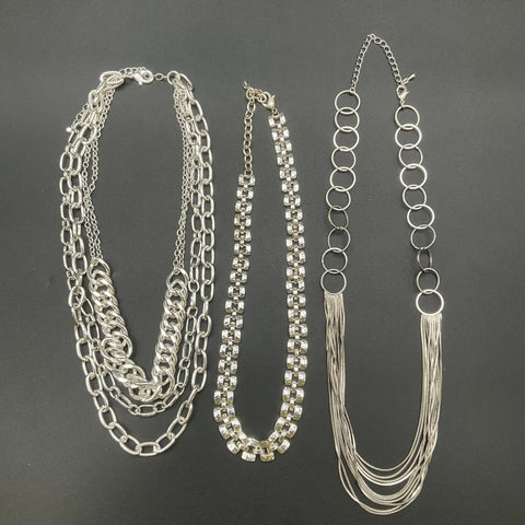 Nine West Liz Claiborne Silver Tone Fashion Necklace Wearable Jewelry Lot of 14