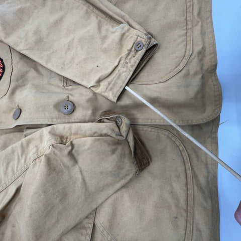 Vintage 50s JC Higgins Tan Duck Canvas Hunting Field Jacket Coat Men's