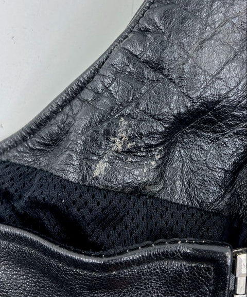 Leather King Black Leather Motorcycle Biker Riding Chaps Unisex Size XXS