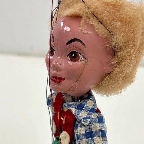 Vintage 60s Pelham Puppet Bimbo the Clown Marionette w/ Box Made in England