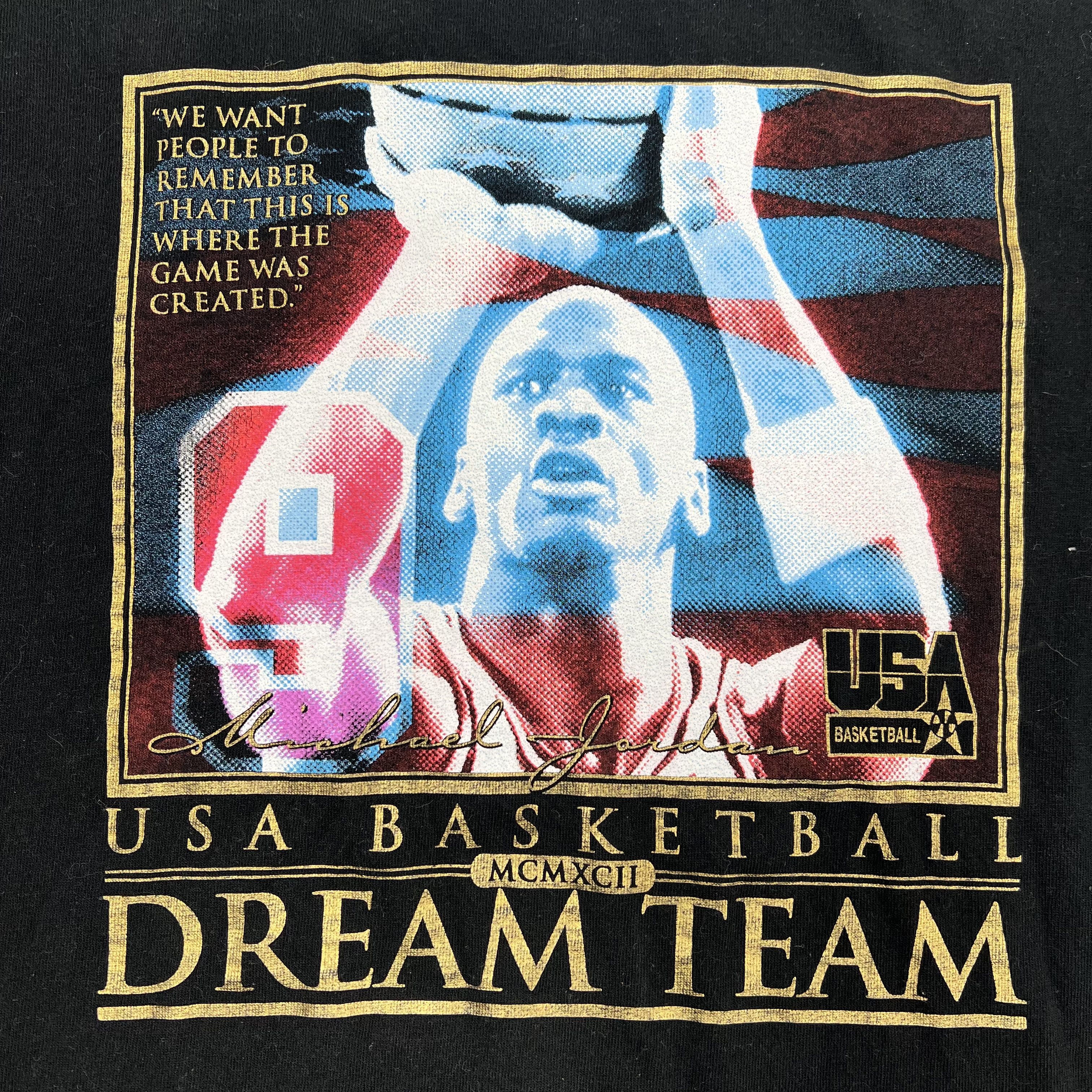 Vintage 90s Michael Jordan USA Dream Team 1992 T-Shirt Nike Sz L