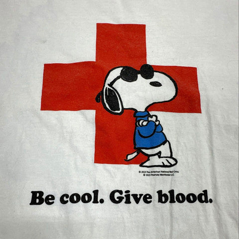 American Red Cross Snoopy Joe Cool Give Blood T-Shirt Peanuts 2023 Sz 2XL