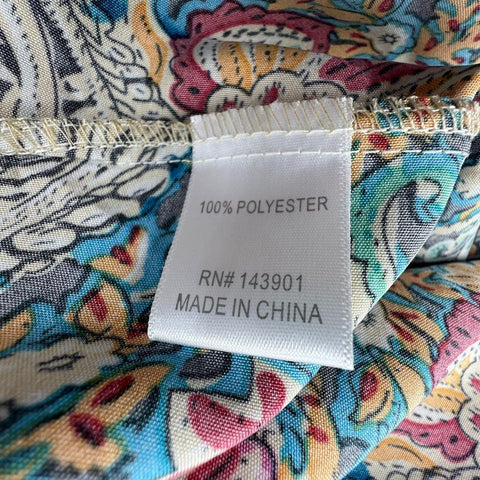 Coco + Carmen Lotus Maxi Dress Bohemian Paisley Long Sleeve NWT Sz XS