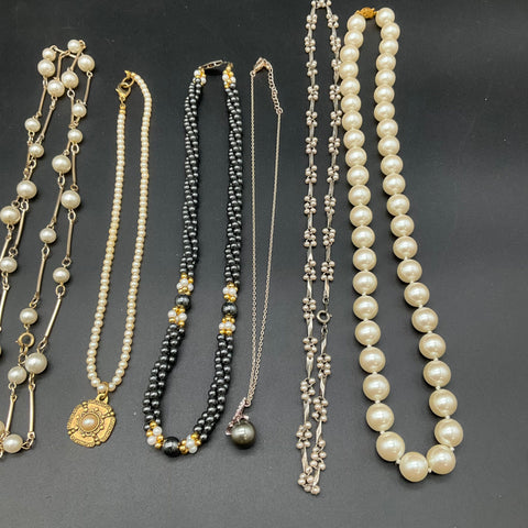 Anne Klein Ralph Lauren Faux Pearl Statement Necklaces Jewelry Lot of 9
