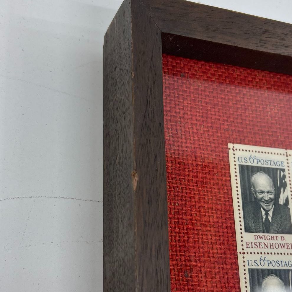 Dwight D Eisenhower Framed Stamp Collection 1969 First Day Cover FDC Ephemera