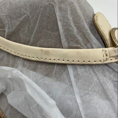 Sam Edelman Gigi Signet Ivory Leather T-Strap Thong Sandals Women's Size 10 M