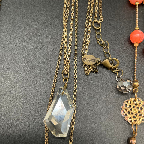 Statement Fashion Jewelry Lot of 5 Necklaces Express Floral Leaf Rhinestone