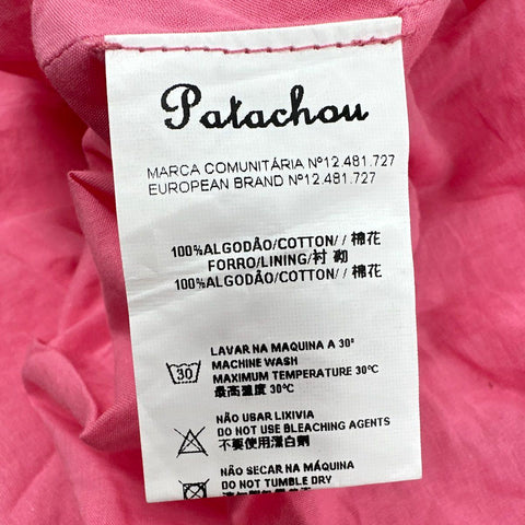 Patachu Girls Pink Textured Cotton Puff Sleeve Tiered Dress Size 5Y