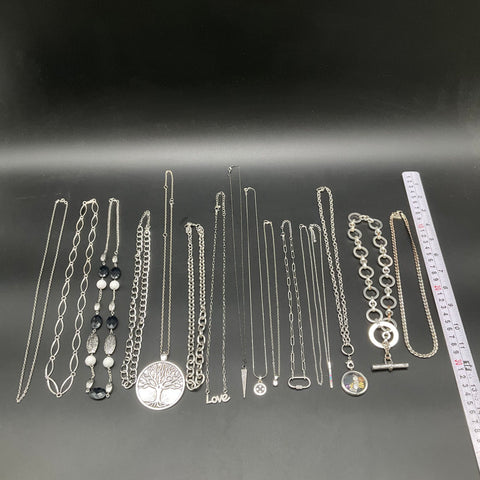 Guess Ralph Lauren Silver Tone Necklaces Jewelry Lot 15 Tree of Life Believe