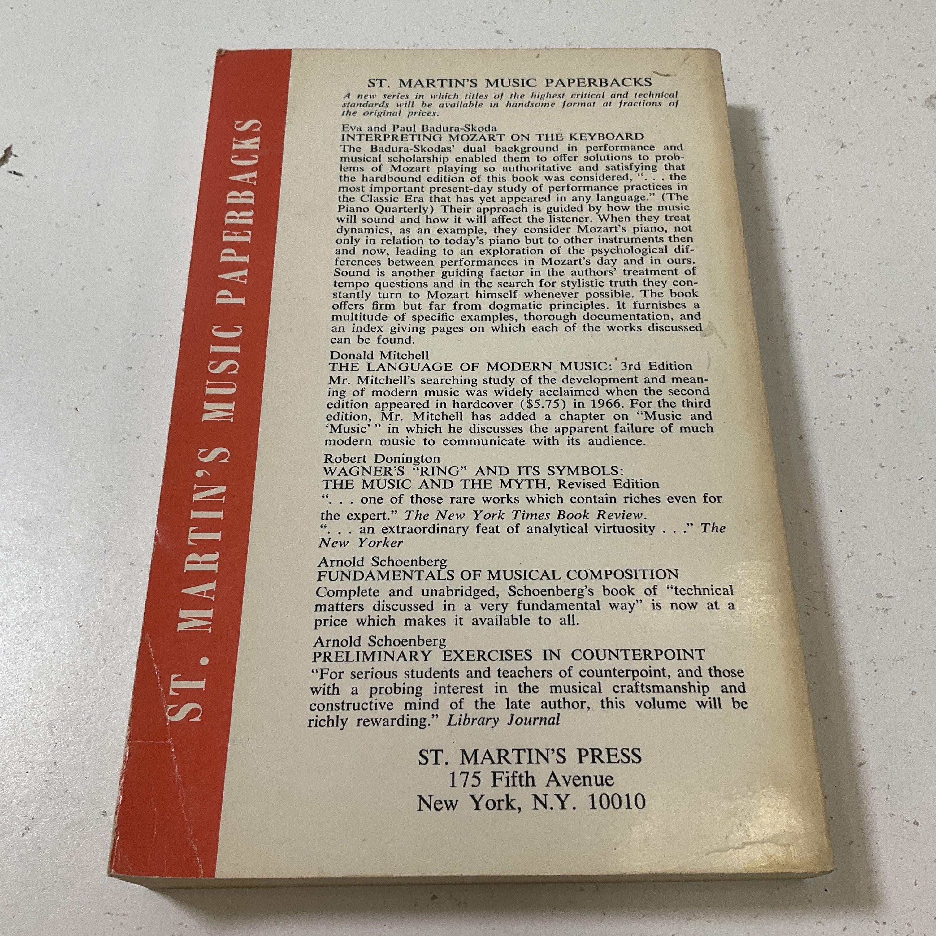 Interpreting Mozart On The Keyboard Badura Skosa St Martins Music Paperback 1962