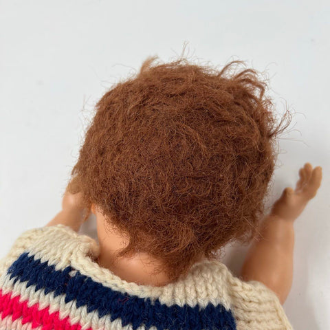 Vintage 1950s Baby Doll Sleep Eyes Rooted Hair w/ 2 Outfits Mid Century Toy