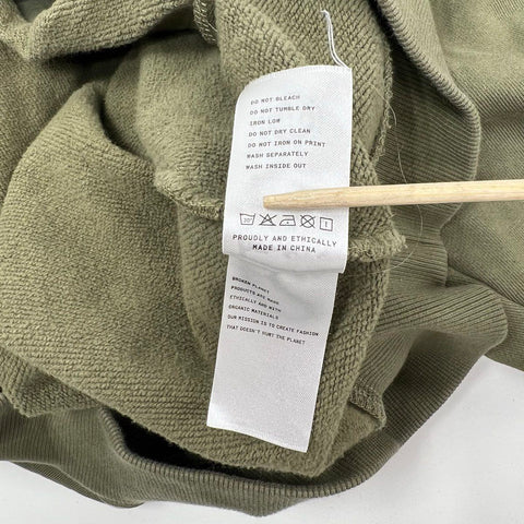 Broken Planet Men's Basics Olive Green Puff Print Hoodie Sweatshirt Size XXL