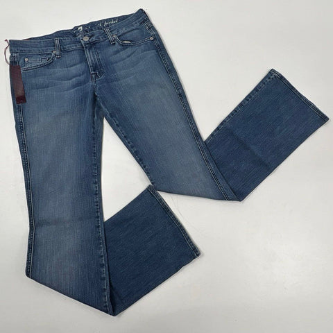 7 For All Mankind Women's Blue 'A' Pocket Flare Jeans Sz 31 NWT